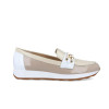 Mocasines de piel de charol Pitillos 5675 para mujer en color piedra