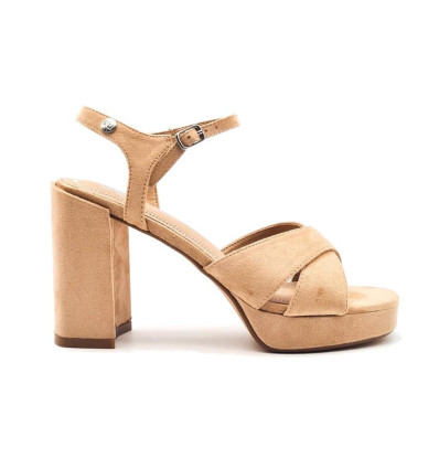 Sandalias de tacón XTI 142797 en beige para mujer