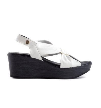 Sandalias con cuña Paula Urban 31-613 SUNSET en blanco