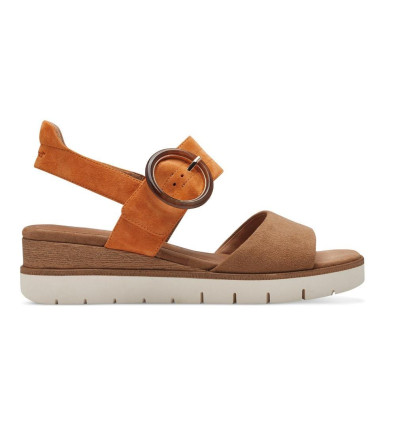 Sandalias con cuña Tamaris 28206 en camel para mujer