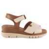 Sandalias con cuña Invogue S-54 en crema para mujer