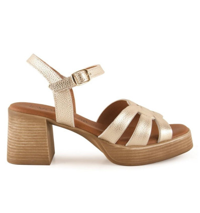 Sandalias con tacón Invogue S-1080 en platino para mujer