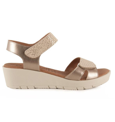 Sandalias con cuña Chamby 899 en platino para mujer