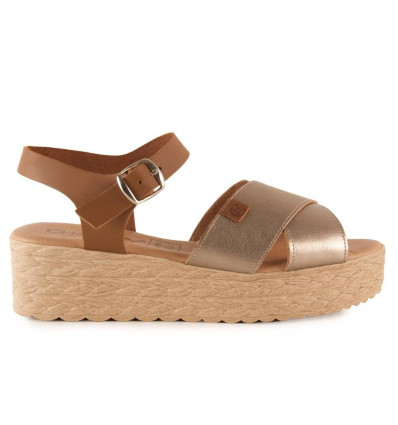 Sandalias con cuña Chamby 320 en platino para mujer