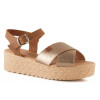 Sandalias con cuña Chamby 320 en platino para mujer