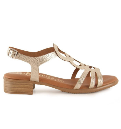 Sandalias planas Tekila 1012 en platino para mujer