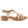 Sandalias planas Tekila 1012 en platino para mujer