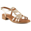 Sandalias planas Tekila 1012 en platino para mujer