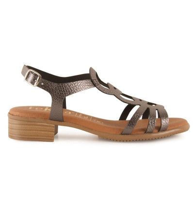 Sandalias planas Tekila 1012 en plomo para mujer