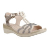 Sandalias planas Stonefly 220735 CREAM 50 LAMINATED LTH para mujer