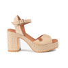 Sandalia con tacón Popa Marsella en beige para mujer