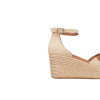 Cuña baja Popa Cantalar en serraje beige para mujer