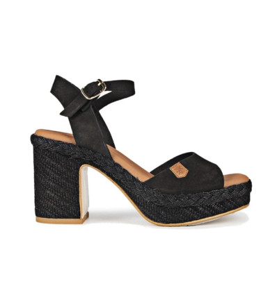 Sandalia con tacón Popa Marsella en negro para mujer