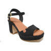 Sandalia con tacón Popa Marsella en negro para mujer