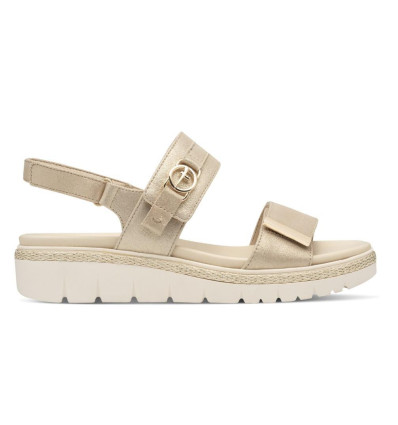 Sandalias con cuña Tamaris 1-28264-44-179 en oro para mujer