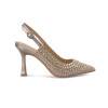 Zapatos de tacón destalonado V250616 en bronce para mujer