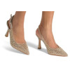 Zapatos de tacón destalonado V250616 en bronce para mujer
