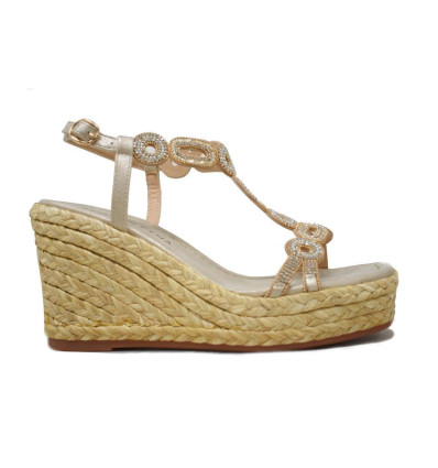 Sandalias con cuña Alma en pena V2551262 en oro para mujer