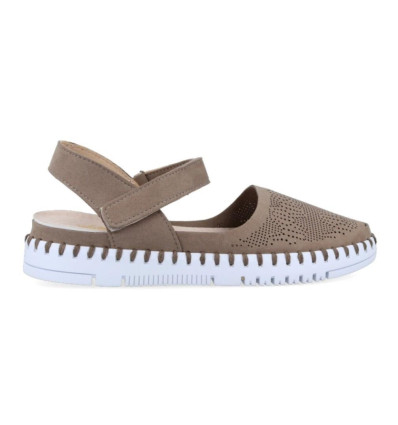 Sandalias planas Walk & Fly Emma LC-10001 A5 en taupe para mujer