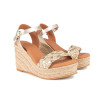 Sandalias con cuña Popa Bandon en oro para mujer