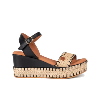 Sandalias con cuña Popa Arambol Galeria en negro para mujer