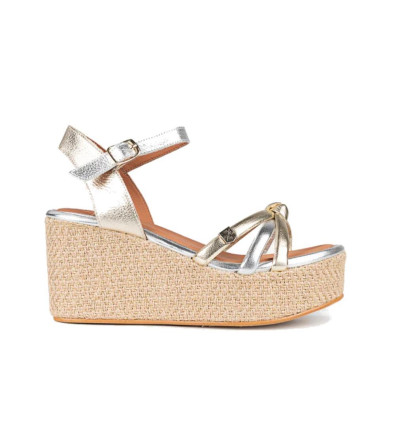 Sandalias con cuña Popa Tampa en Plata y Oro para mujer