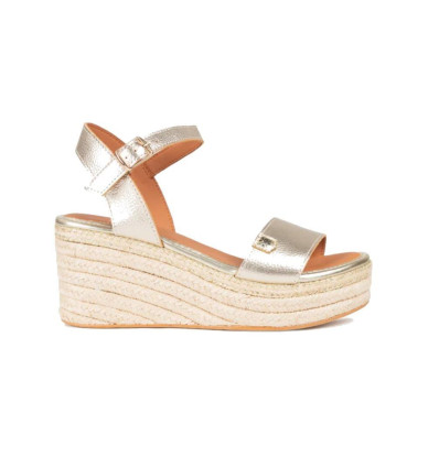 Sandalias con cuña Popa Arambol Laminado en oro para muj