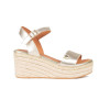 Sandalias con cuña Popa Arambol Laminado en oro para muj