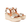 Sandalias con cuña Popa Arambol Laminado en oro para muj
