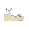 Sandalias con cuña Popa Arambol Laminado en plata  para mujer
