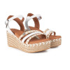 Sandalias con cuña Popa Albany Cuerda en blanco para mujer
