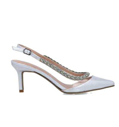 Zapatos de salón destalonado Menbur DIANA 24407 en plata mujer