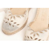 Alpargatas Alhamas Romero hojas A7037 en plata para mujer