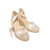 Alpargatas Alhamas Romero hojas A7037 en plata para mujer