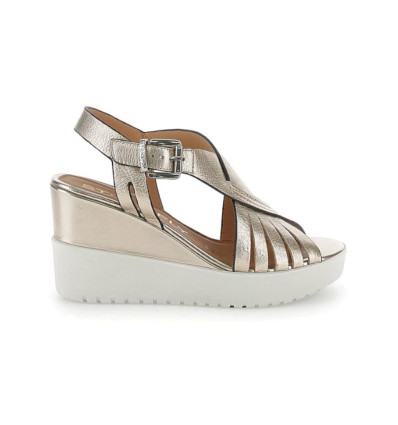 Sandalias con cuña Stonefly Ely 18 en platino para mujer
