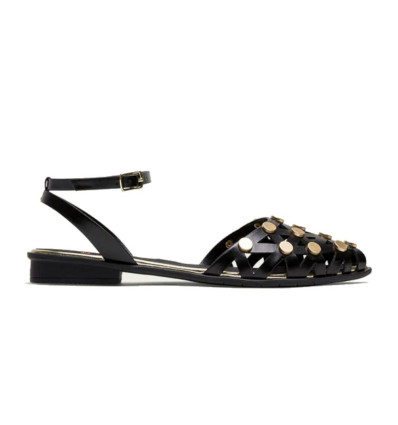 Bailarinas con tachuelas Porronet Rita 7091 en negro para mujer