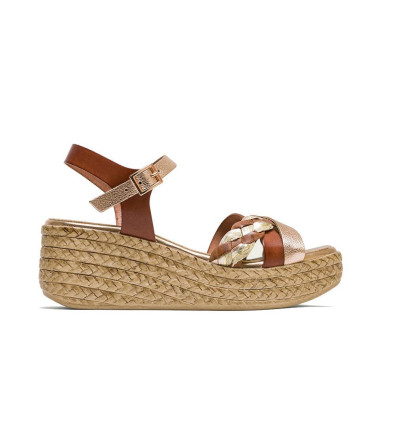 Sandalias con cuña Porronet Diana 3165 en cuero para mujer