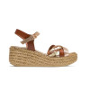 Sandalias con cuña Porronet Diana 3165 en cuero para mujer