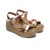 Sandalias con cuña Porronet Diana 3165 en cuero para mujer