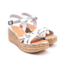 Sandalias con cuña Porronet Diana 3165 en blanco para mujer