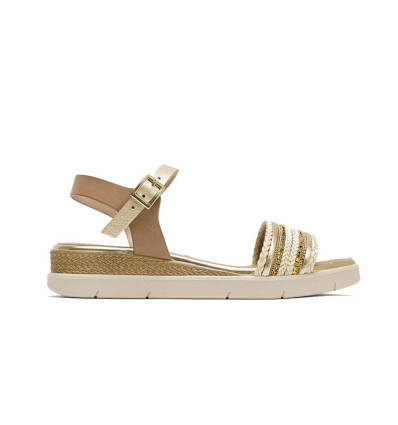 Sandalias planas Porronet Clara 3148 en oro para mujer