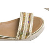 Sandalias planas Porronet Clara 3148 en oro para mujer