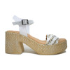 Sandalias con tacón Porronet 3175 en blanco para mujer