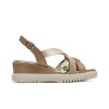 Sandalias con cuña Porronet Bárbara en taupe para mujer