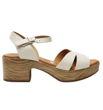 Sandalias con tacón Oh! My Sandals Pamela 5625 en blanco para mujer