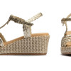 Sandalias con cuña Pitillos 10565 en oro para mujer
