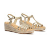Sandalias con cuña Pitillos 10565 en oro para mujer