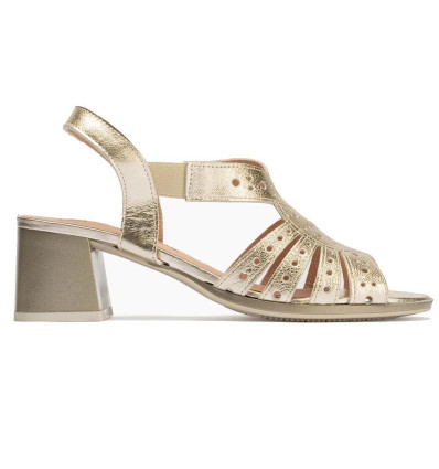 Sandalias con tacón Pitillos 10530 en oro para mujer