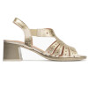 Sandalias con tacón Pitillos 10530 en oro para mujer