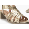 Sandalias con tacón Pitillos 10530 en oro para mujer